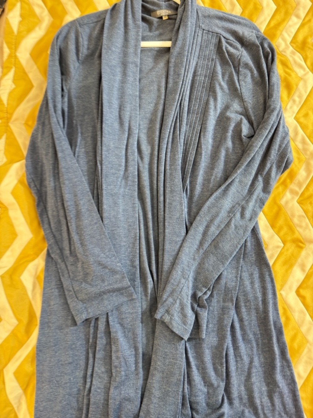 Essentials by Milano Heather Slate Gray Open-Front Cardigan